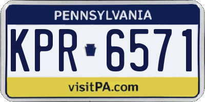 PA license plate KPR6571