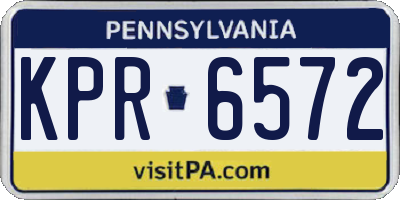 PA license plate KPR6572