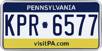 PA license plate KPR6577