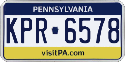 PA license plate KPR6578