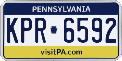 PA license plate KPR6592