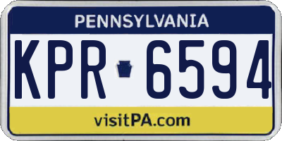 PA license plate KPR6594