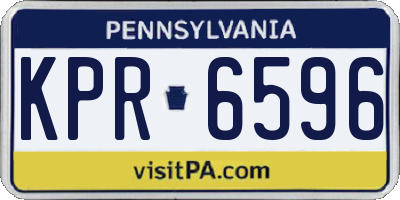 PA license plate KPR6596