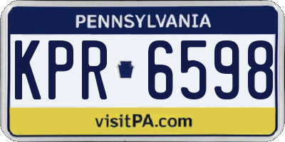PA license plate KPR6598