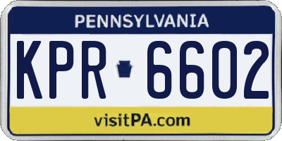 PA license plate KPR6602