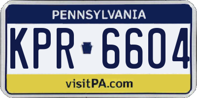 PA license plate KPR6604