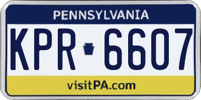 PA license plate KPR6607