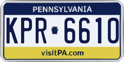 PA license plate KPR6610
