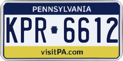 PA license plate KPR6612