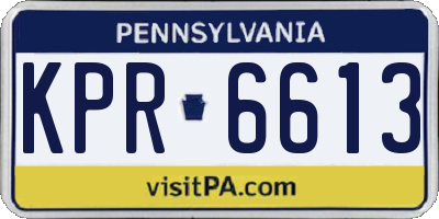 PA license plate KPR6613