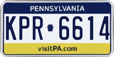 PA license plate KPR6614