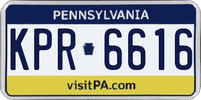 PA license plate KPR6616