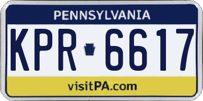 PA license plate KPR6617