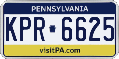 PA license plate KPR6625