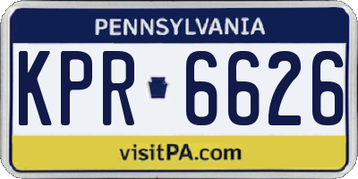 PA license plate KPR6626