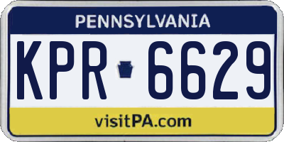 PA license plate KPR6629