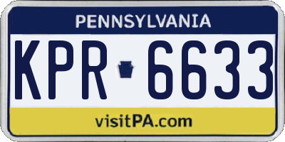 PA license plate KPR6633