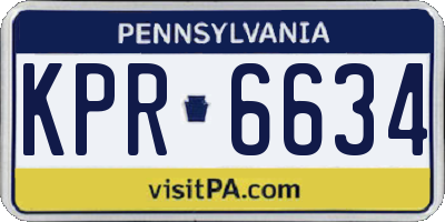 PA license plate KPR6634
