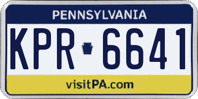 PA license plate KPR6641