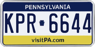 PA license plate KPR6644
