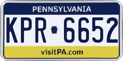 PA license plate KPR6652
