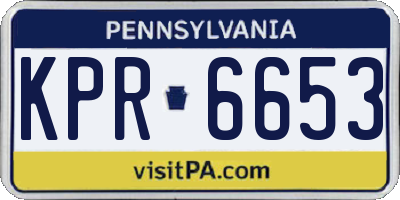 PA license plate KPR6653
