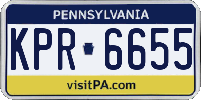 PA license plate KPR6655