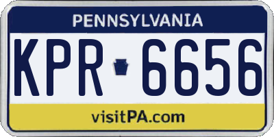 PA license plate KPR6656