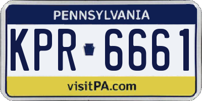 PA license plate KPR6661