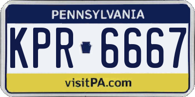PA license plate KPR6667