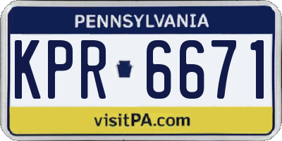 PA license plate KPR6671