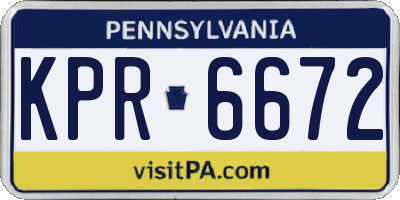 PA license plate KPR6672