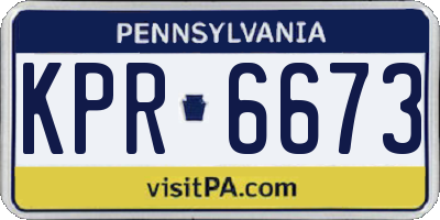 PA license plate KPR6673