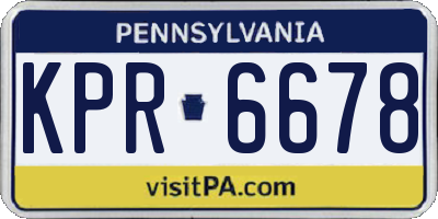PA license plate KPR6678
