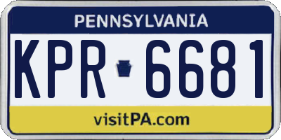 PA license plate KPR6681