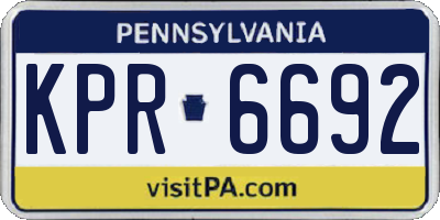 PA license plate KPR6692