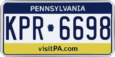 PA license plate KPR6698