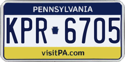 PA license plate KPR6705