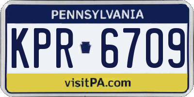 PA license plate KPR6709