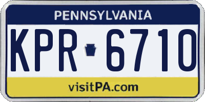 PA license plate KPR6710