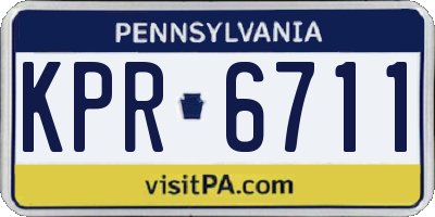 PA license plate KPR6711