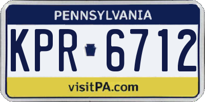 PA license plate KPR6712