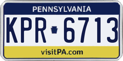 PA license plate KPR6713