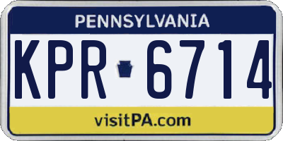 PA license plate KPR6714