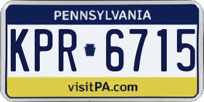 PA license plate KPR6715