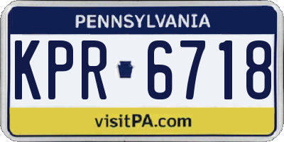 PA license plate KPR6718