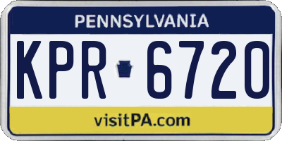PA license plate KPR6720