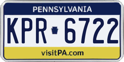PA license plate KPR6722