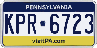 PA license plate KPR6723