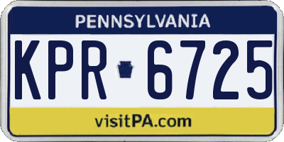 PA license plate KPR6725